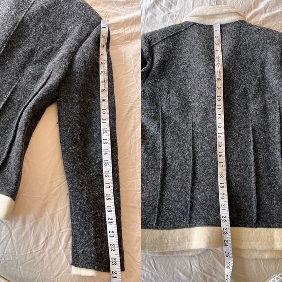 Witteveen Charcoal & Cream Trim Wool-Blend Jacket S - Picture 12 of 15